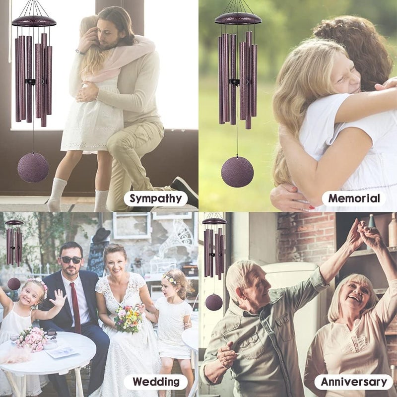 ASTARIN Wind Chimes Deep Tone, 36 Inch Large Metal Windchimes Outdoor Large Deep Tone with 6 Metal Tubes Deliver Soft Melody, Tuned WindChimes for Garden Balcony Patio and Home Décor. Bronze - Image 3